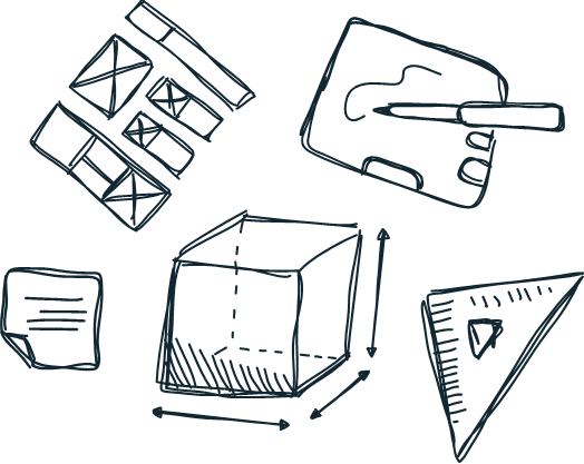 Detail crop of the hand-drawn UX & Product icon.